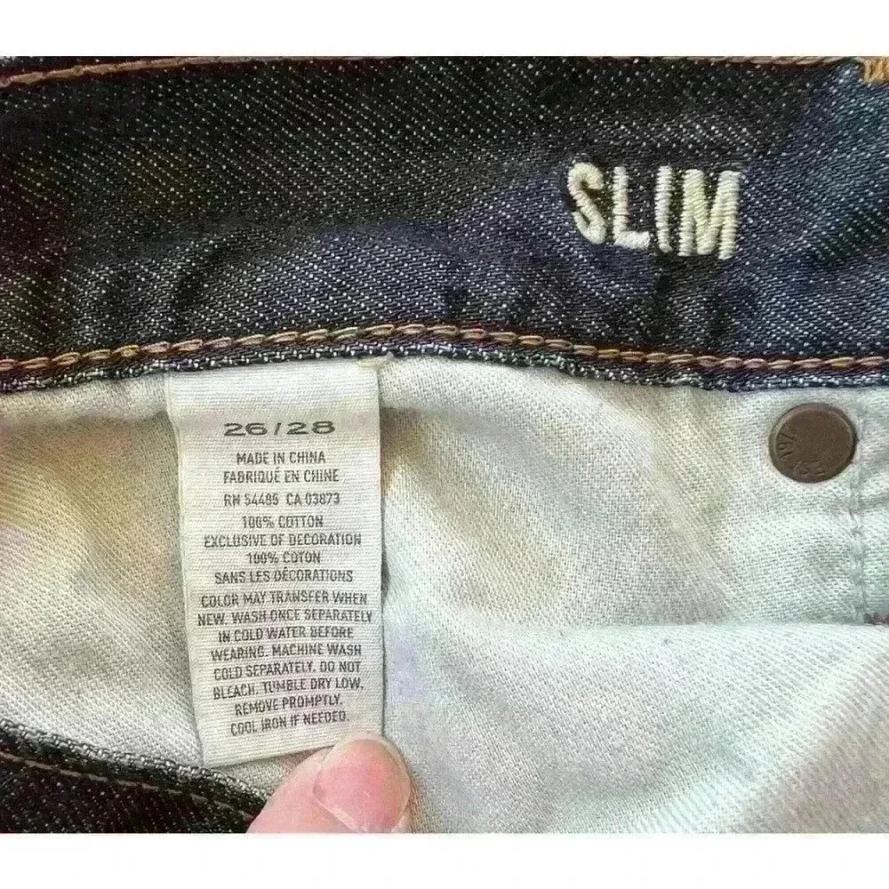 Men’s American Eagle Slim Jeans 26x28 Dark Wash Distressed